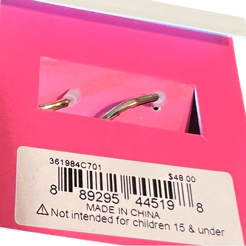 Betsey Johnson NWT Back to School Yellow Pink Gold Tone Drop Earrings (J023) - Picture 4 of 5